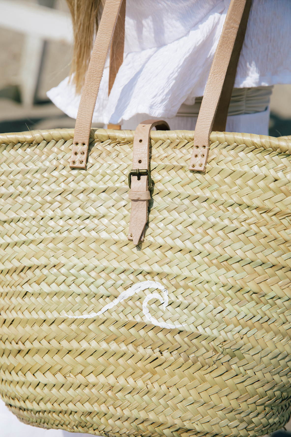 La Mer Straw Leather Handle Tote