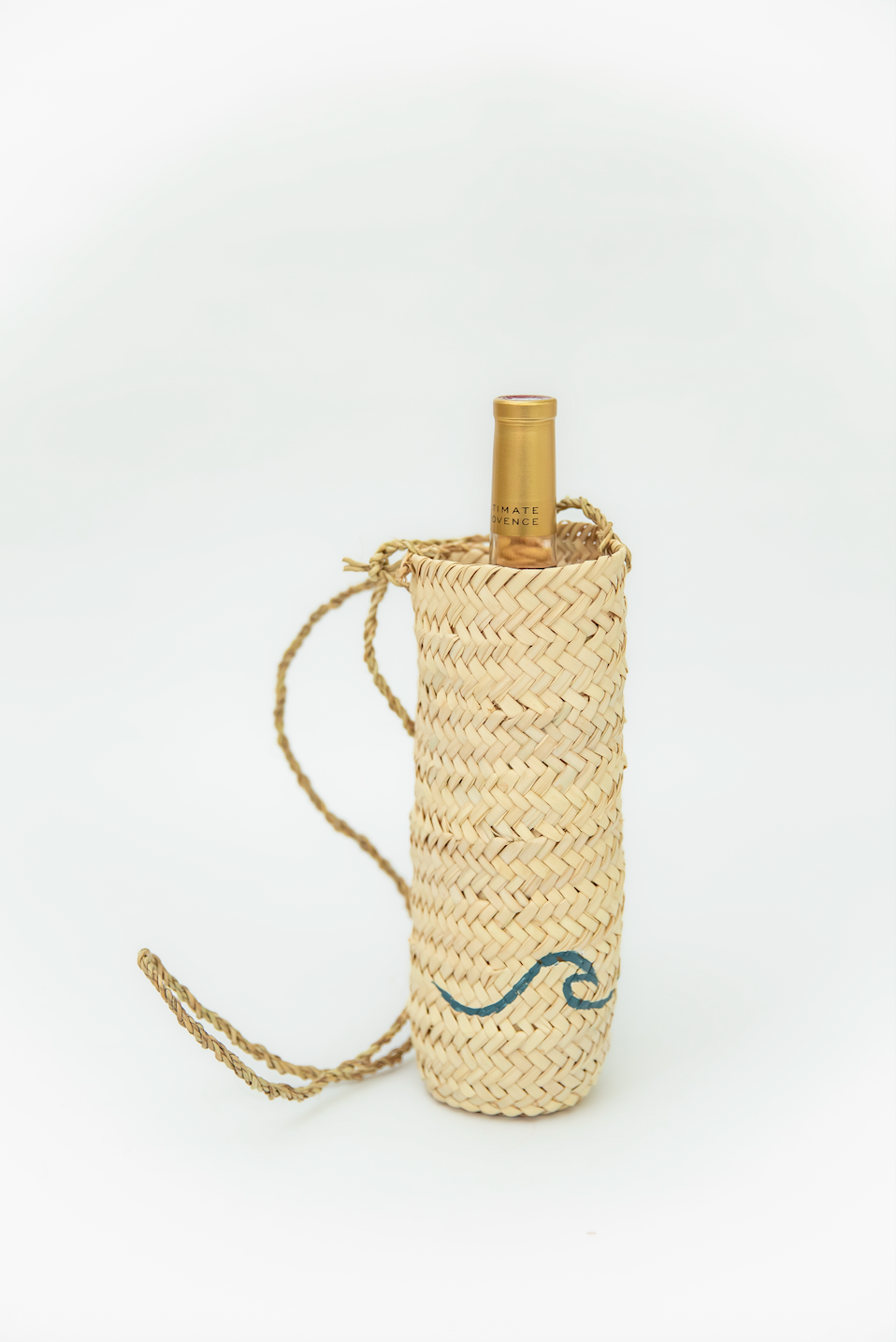 Coastal Sip Straw Wine Tote