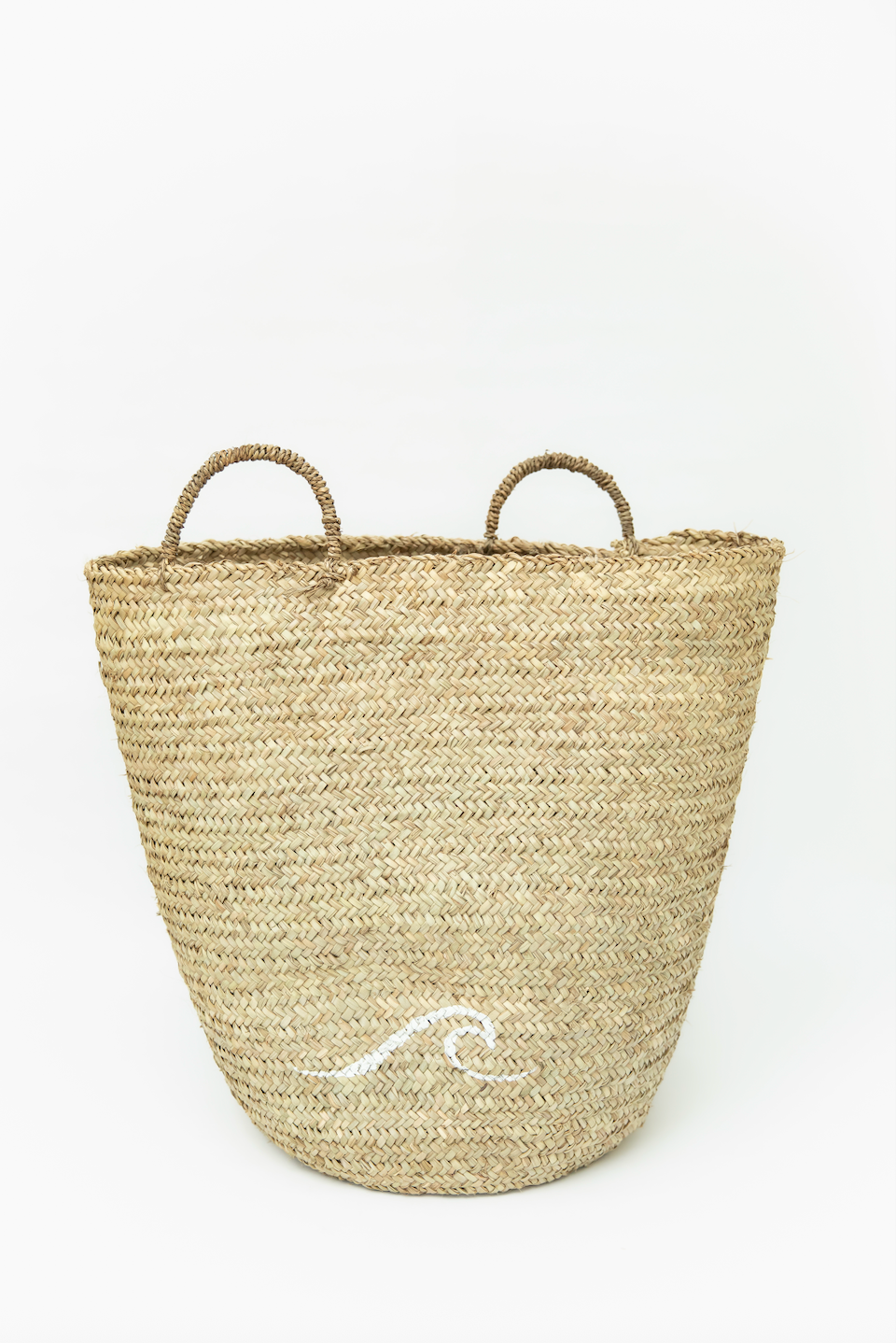 Oversized Striped Floor Basket