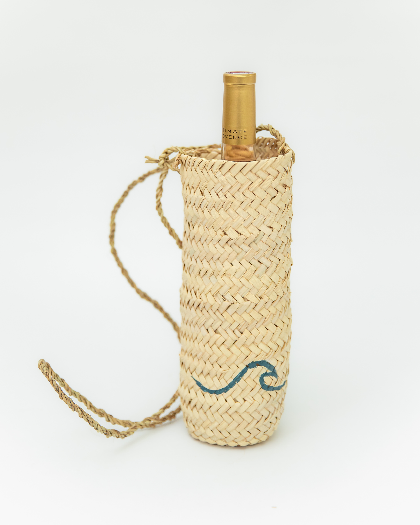 Coastal Sip Straw Wine Tote