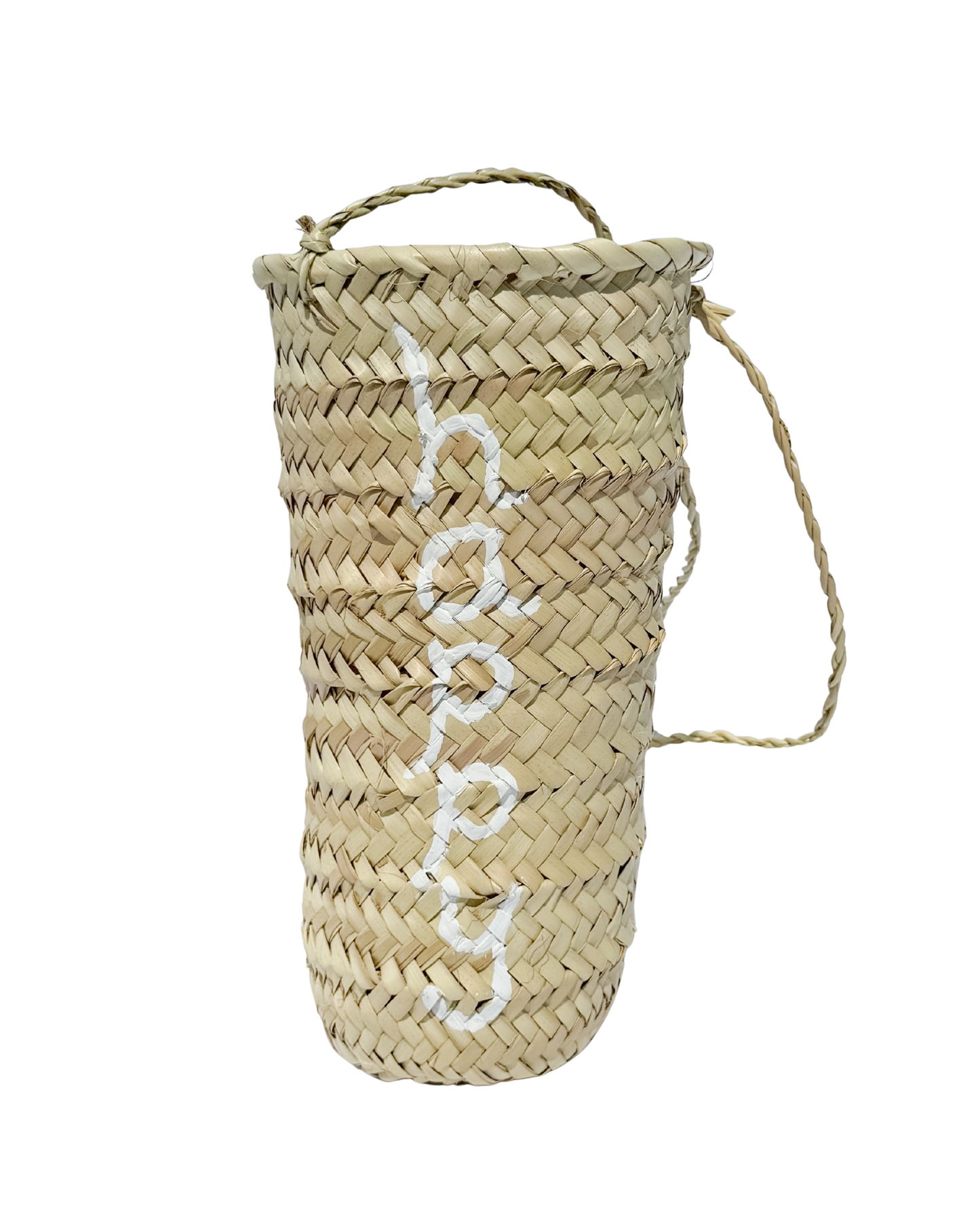 Happy Straw Wine Tote