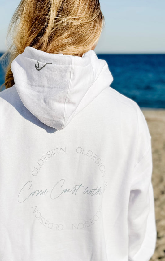 Come Coast With Us Hoodie - White