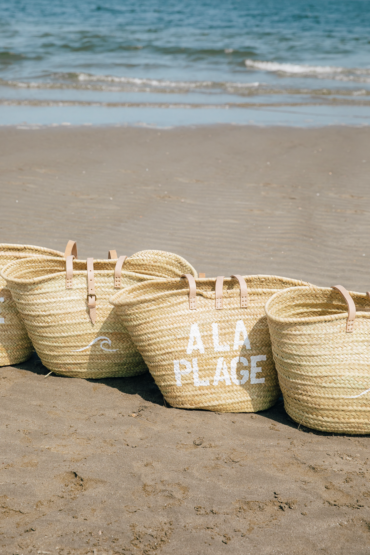 A La Plage Straw Leather Handle Tote