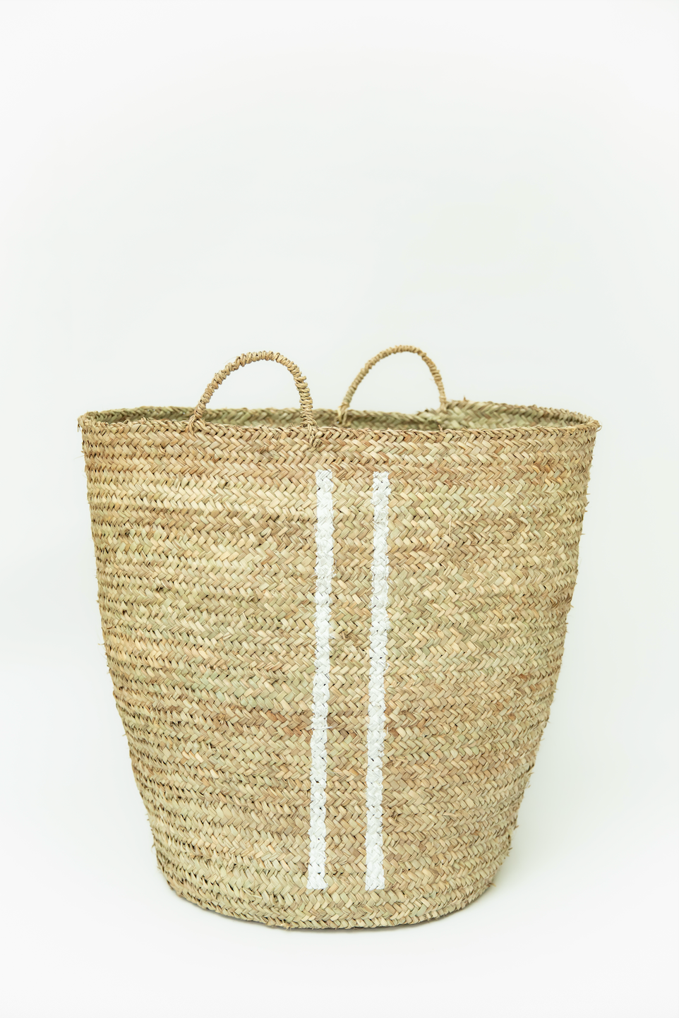 Oversized Striped Floor Basket